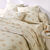 Linge de lit Marjolaine imprim&eacute; - coton 57 fils/cm&sup2; (blanc / sable)