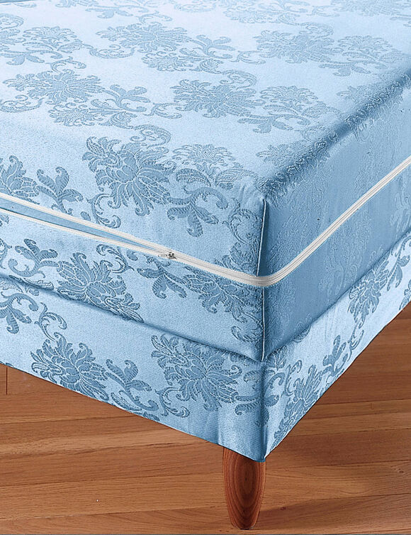 Housse de matelas ou sommier coutil médaillons 18 cm (bleu)