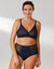 Soutien-gorge forme triangle tulle brodé stretch Batlow-  sans armatures  (marine)