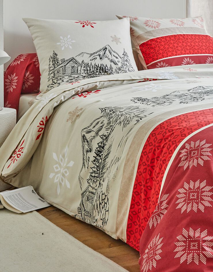 Linge de lit Montana en coton (rouge)