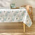 Nappe toile cirée imprimé feuilles (gris / bleu)