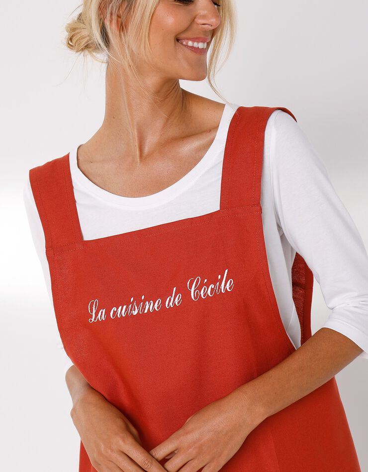 Tablier de cuisine japonais coton uni personnalisable (terracotta) Tablier de cuisine japonais coton uni personnalisable (terracotta)