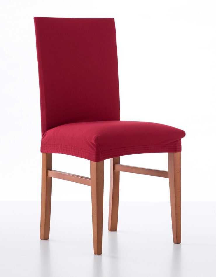Housse chaise unie bi-extensible (rouge)