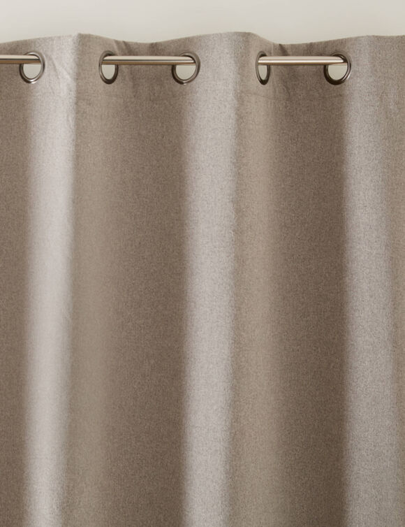 Rideau uni occultant textur&eacute; finition &oelig;illets (taupe)