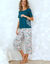 T-shirt de pyjama imprimé Ikat (bleu canard)