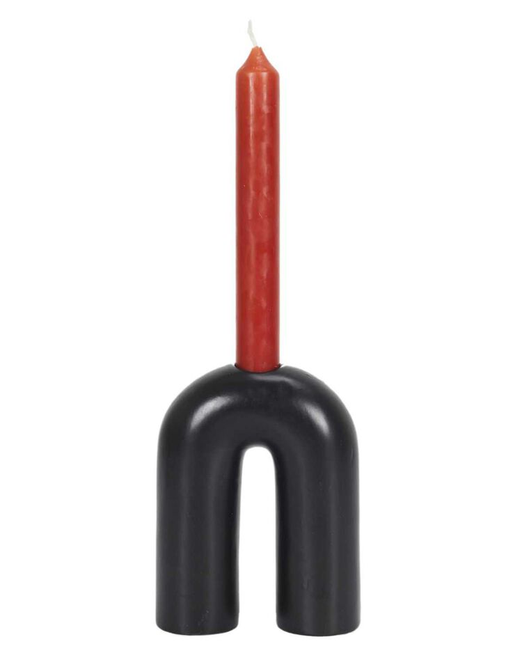 Bougeoir forme arche - céramique noire (noir)