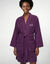 Peignoir court mixte uni col kimono, &agrave; personnaliser - &eacute;ponge bouclette 380 g/m&sup2; (aubergine)