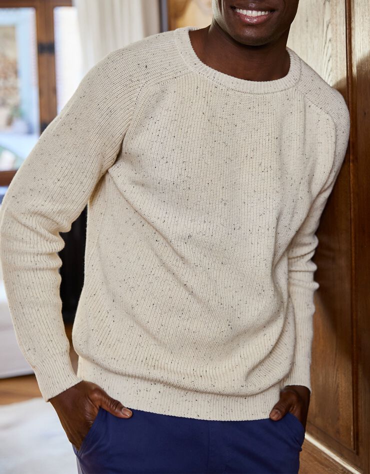 Pull en maille anglaise mouchetée (naturel) Pull en maille anglaise mouchetée (naturel)