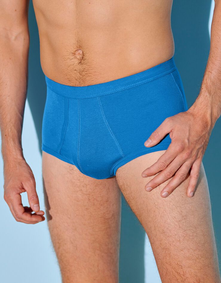 Slip ouvert taille haute - lot de 3 (bleu) Slip ouvert taille haute - lot de 3 (bleu)