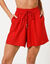 Short large fluide uni, viscose (rouge)