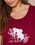 Chemise de nuit longue à manches courtes imprimé koala (cerise)