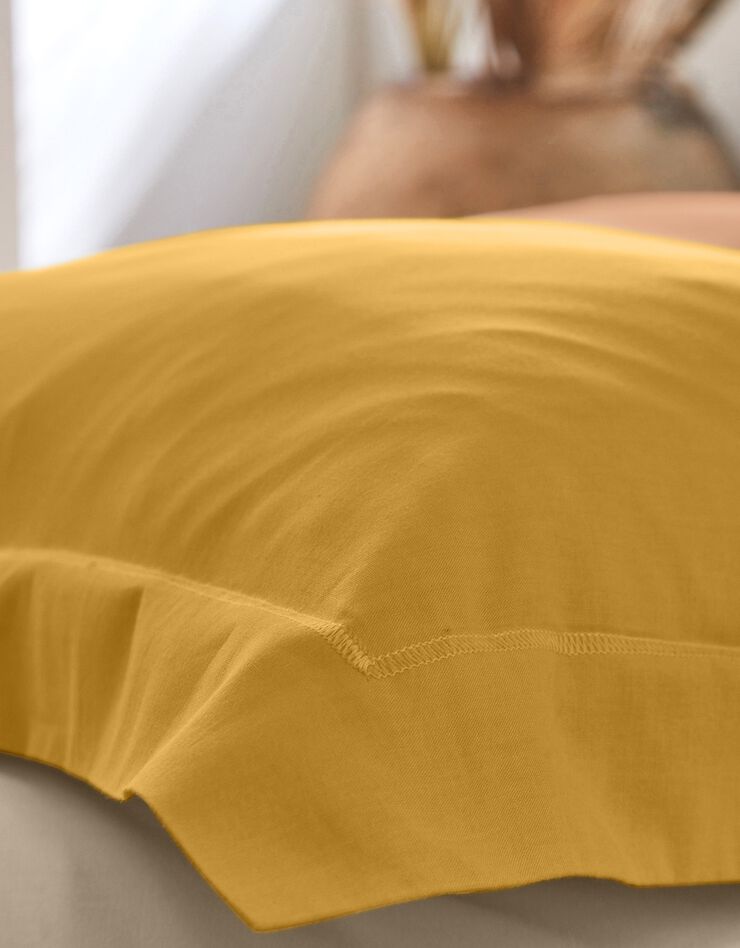 Linge de lit uni polycoton (curry)