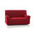 Housse extensible motif jacquard "serpentins" pour fauteuil et canapé  (rouge)