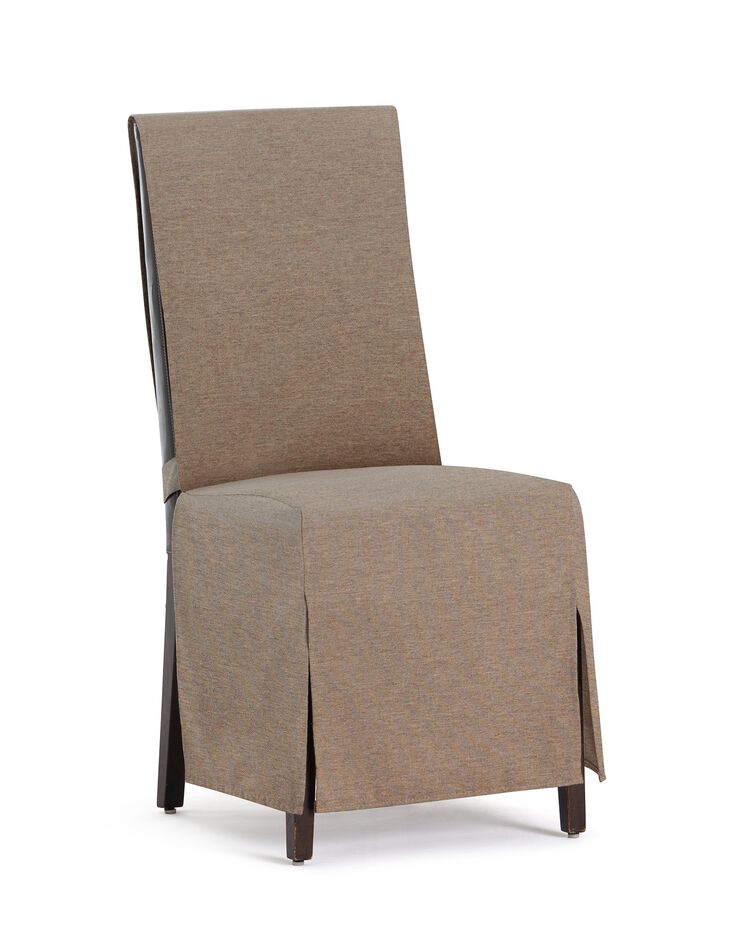 Housse chaise unie "Valentina" - lot de 2 (taupe)