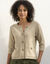 Cardigan boutonné à poches, manches coude (ficelle)