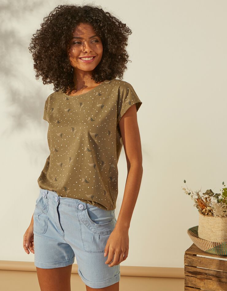 Tee-shirt imprimé - achat responsable (kaki) Tee-shirt imprimé - achat responsable (kaki)