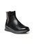 Boots compens&eacute;es cuir largeur large (noir)