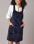 Robe chasuble &eacute;vas&eacute;e, velours c&ocirc;tel&eacute; (marine)