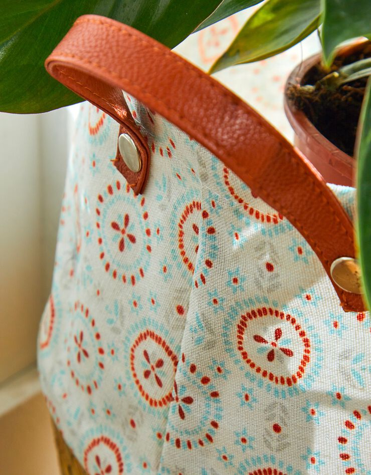 Panier pliable jonc de mer et tissu (jonc/imprimé) Panier pliable jonc de mer et tissu (jonc/imprimé)