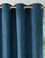 Rideau occultant et isolant finition oeillets (bleu paon)