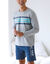 Tee-shirt pyjama manches longues rayures  (gris / aqua)