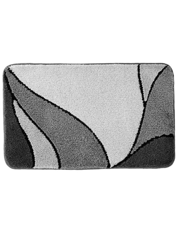 Tapis de bain motif végétal (gris)