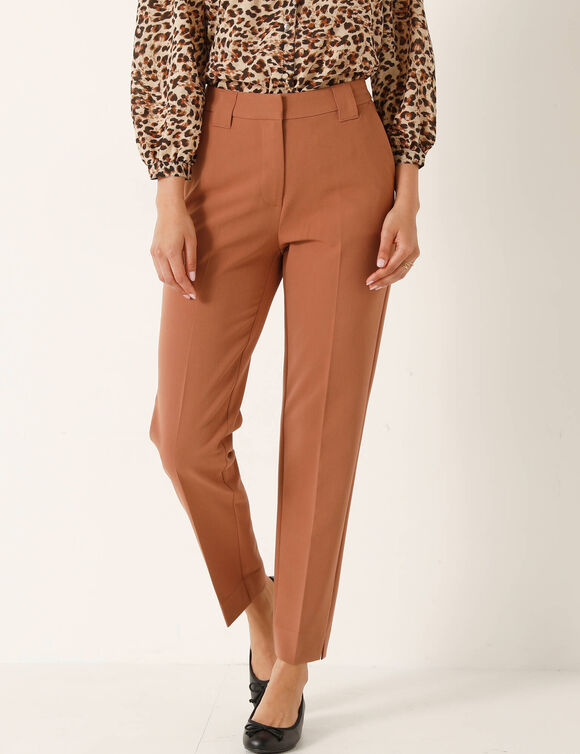 Pantalon cigarette, fluide (caramel)