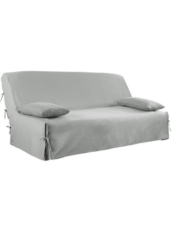 Housse clic-clac standard coton bachette uni (gris perle)