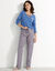 Pantalon pyjama coton imprimé rayures (marine)