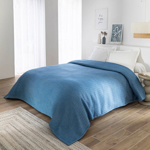 Couverture mélange laine et acrylique Courtelle® 450 g/m² (bleu azur)