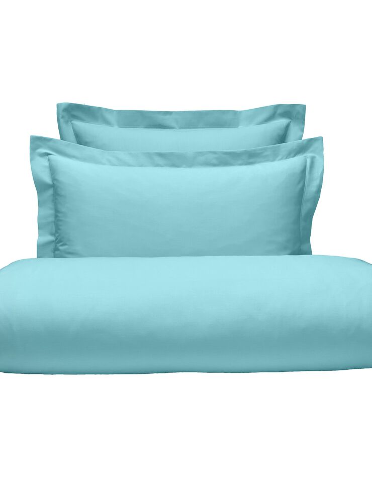 Linge de lit uni polyester-coton Colombine (lagon)