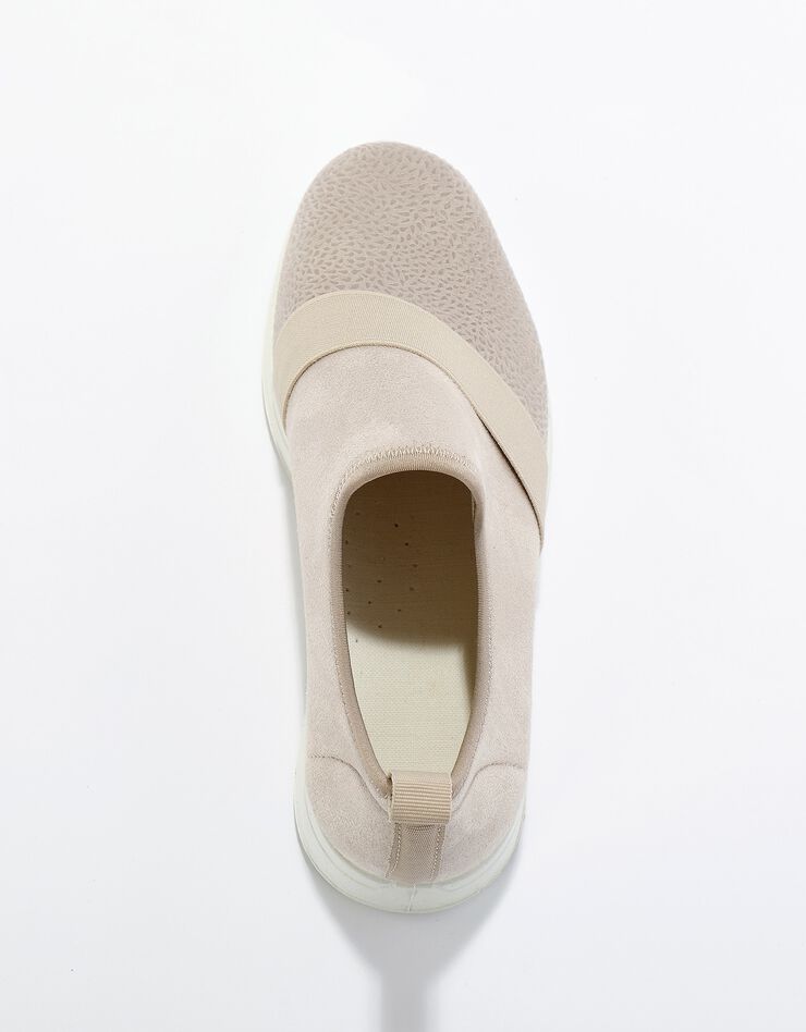 Baskets à enfiler spécial pieds sensibles en tissu extensible (beige) Baskets à enfiler spécial pieds sensibles en tissu extensible (beige)
