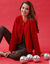 Gilet fa&ccedil;on veste, maille fantaisie (rouge)