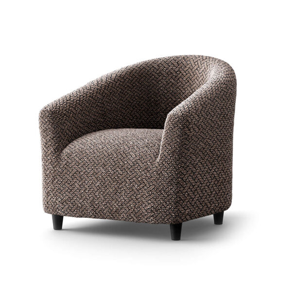 Housse bi-extensible microfibre gaufrée graphique pour fauteuil cabriolet (chocolat)
