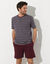 Pyjama-short rayé col tunisien (bordeaux) Pyjama-short rayé col tunisien (bordeaux)