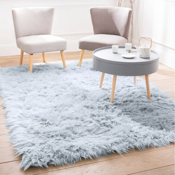 Tapis poils longs (bleu glacier)