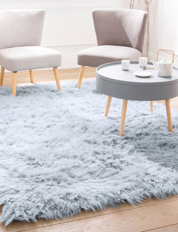 Tapis poils longs (bleu glacier)