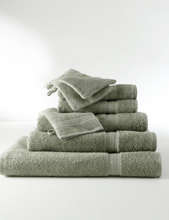 Collection serviettes de bain unies 420 g/m2 confort moelleux (tilleul)