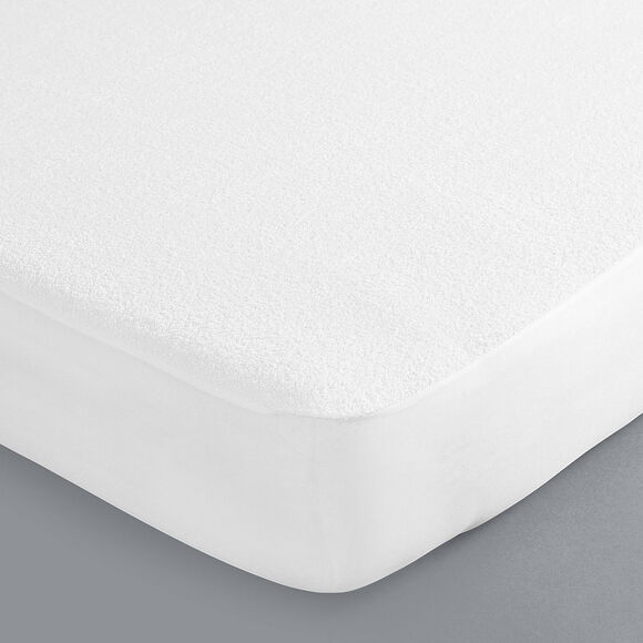 Protège-matelas éponge imperméable PVC (blanc)