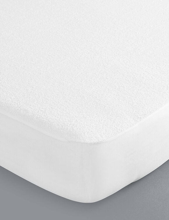 Protège-matelas éponge imperméable PVC (blanc)