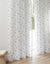 Panneau voilage motif petites feuilles - finition oeillets (gris)