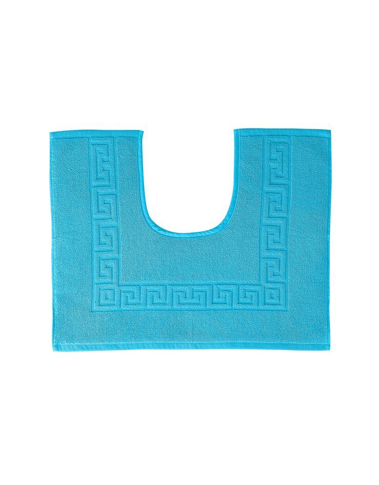 Tapis de bain éponge liteau motif frise grecque (turquoise)
