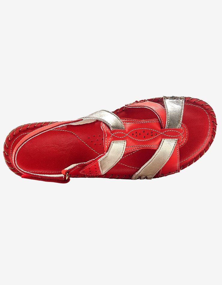 Sandales bicolores en cuir extra souple - rouge (rouge) Sandales bicolores en cuir extra souple - rouge (rouge)