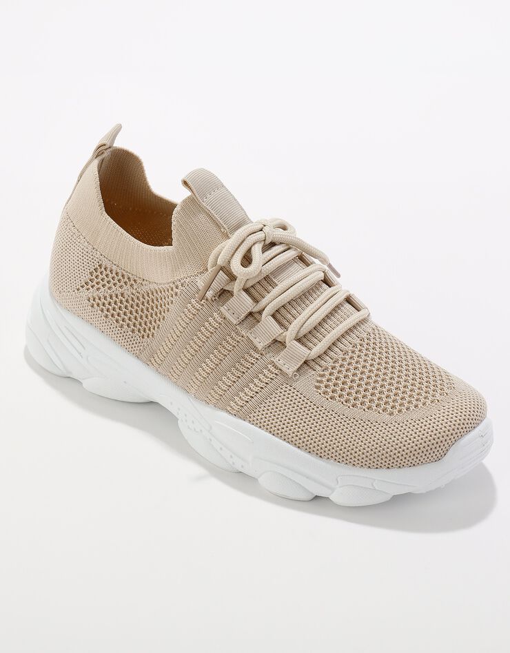 Baskets de sport légères à enfiler, textile mesh (beige)