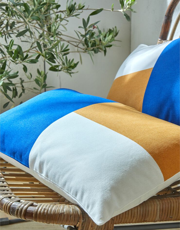 Housse de coussin colorblock, collection Ninole - lot de 2 (jaune / bleu)