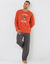 Pyjama message motif hibou manches longues  (orange / anthracite)