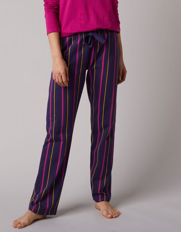 Pantalon de pyjama imprimé rayé Estrella - coton (marine)