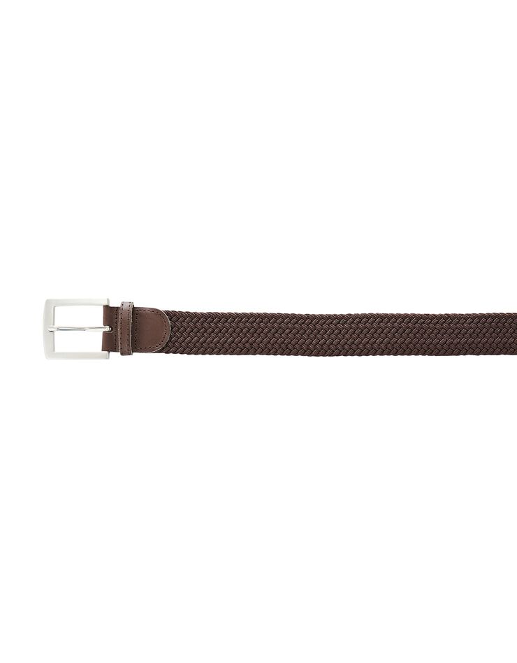 Ceinture tressée extensible finitions cuir (chocolat) Ceinture tressée extensible finitions cuir (chocolat)