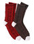 Chaussettes maille chenille torsad&eacute;e finitions contrast&eacute;es - lot de 2 paires (rouge / chocolat)