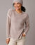 Pull bicolore en maille moelleuse  (beige chiné)